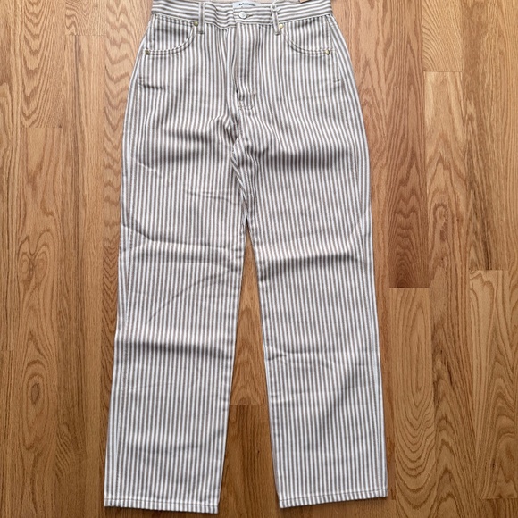 Reformation NWT Cowboy Striped High Rise Straight Jeans (28) - Picture 6 of 16